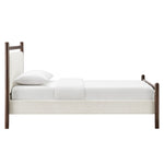 Ginny Twin Size Platform Bed Frame in Wenge Heathered Ivory