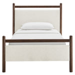 Ginny Twin Size Platform Bed Frame in Wenge Heathered Ivory