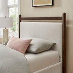 Ginny Twin Size Platform Bed Frame in Wenge Heathered Ivory