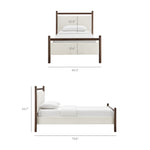 Ginny Twin Size Platform Bed Frame in Wenge Heathered Ivory
