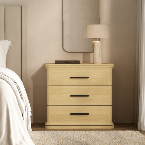 Clifford Nightstand (3-Drawer) in Natural Oak