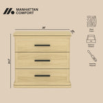 Clifford Nightstand (3-Drawer) in Natural Oak