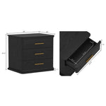 Clifford Nightstand (3-Drawer) in Black