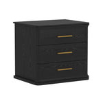 Clifford Nightstand (3-Drawer) in Black