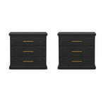 Clifford Nightstand (3-Drawer) in Black