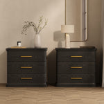 Clifford Nightstand (3-Drawer) in Black