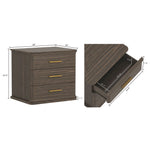 Clifford Nightstand (3-Drawer) in Walnut