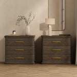 Clifford Nightstand (3-Drawer) in Walnut