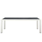 Stance 90.5" Outdoor Aluminum Dining Table in White Gray