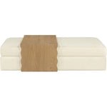 Woodra Velvet Coffee Table / Ottoman in Cream