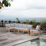 Marina 6 Piece Outdoor Teak Set in Natural Gray