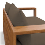 Tahoe Outdoor Acacia Wood Loveseat in Natural Cocoa