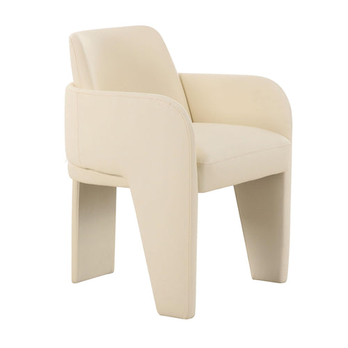 Leo Vegan Leather Dining Chair in Cream