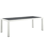 Stance 90.5" Outdoor Aluminum Dining Table in White Gray