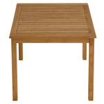 Vienna 34" Square Outdoor Teak Wood Dining Table in Natural