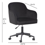 Sydney Velvet Office Chair in Black