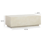 Romy 47" Coffee Table in Cream Travertine