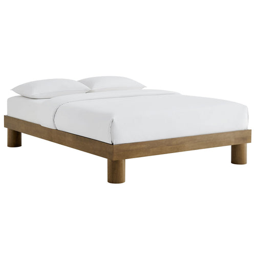 Runa King Wood Platform Bed in French Oak