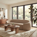 Contessa Curved Velvet Sofa in Taupe