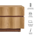 Isola 2-Drawer Nightstand in Light Oak Walnut