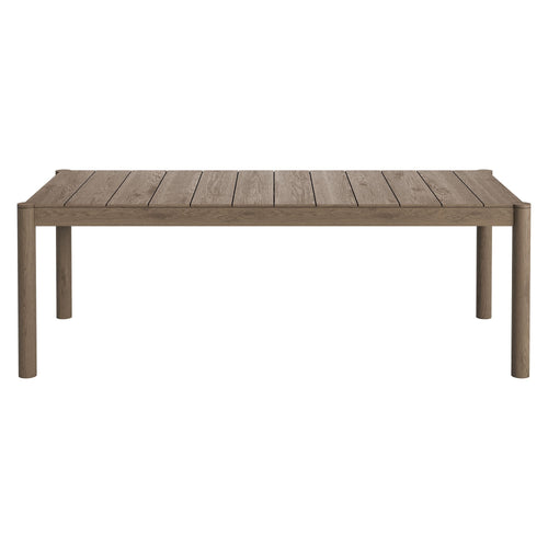 Eleni 89-Inch Outdoor Teak Wood Dining Table in Weathered Gray