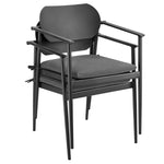Aeris Stackable Outdoor Aluminum Dining Armchair Set of 2 in Charcoal