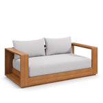 Tahoe Outdoor Acacia Wood Loveseat in Natural Light Gray