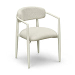 Annika Textured Outdoor Dining Arm Chair in Cream