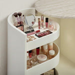 Marlene 47" Faux Travertine Vanity Desk in Cream