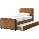 Gatsby Velvet Twin Trundle Bed in Saddle