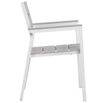 Maine Outdoor Dining Armchair Set of 2 in White Light Gray