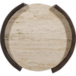 Solstice Travertine End Table in Brown