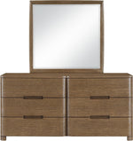 Caswell Oak Framed Mirror in Brown