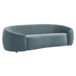 Contessa Curved Velvet Sofa in Cadet Blue
