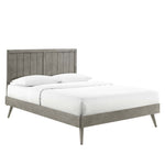 Alana King Wood Platform Bed in Gray