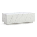 Romy 47" Coffee Table in White Marble