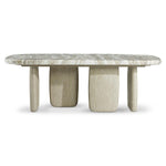 Arcadia Oval Faux Stone Dining Table with Leaf