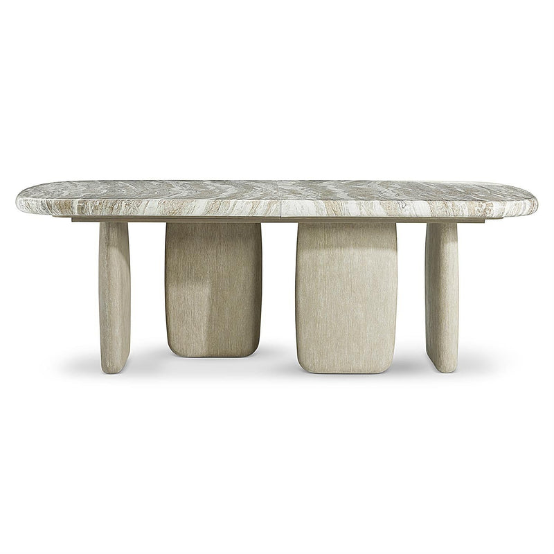 Arcadia Oval Faux Stone Dining Table with Leaf