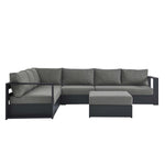 Tahoe 5-Piece Outdoor Aluminum Sectional Sofa Set in Gray Charcoal