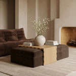 Woodra Velvet Coffee Table / Ottoman in Brown