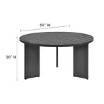 Tahoe Round Outdoor Aluminum Dining Table in Gray