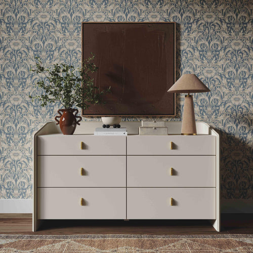 Collins 56" 6-Drawer Dresser in Cream