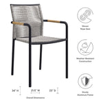 Serenity Outdoor Armchairs Set of 2 in Light Gray