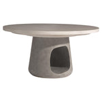 Sereno 60" Round Faux Stone Base Dining Table with Leaf