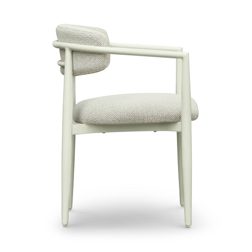 Annika Textured Outdoor Dining Arm Chair in Cream