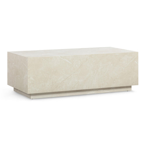 Romy 47" Coffee Table in Cream Travertine