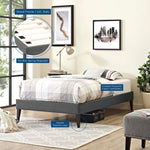Tessie King Fabric Bed Frame in Gray