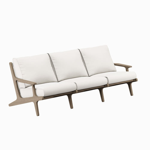 Saratoga Outdoor Teak Sofa in Weathered Gray