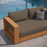 Tahoe Outdoor Acacia Wood Loveseat in Natural Cocoa