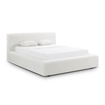 Meena Upcycled Linen Storage King Bed in Cream